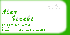 alex verebi business card